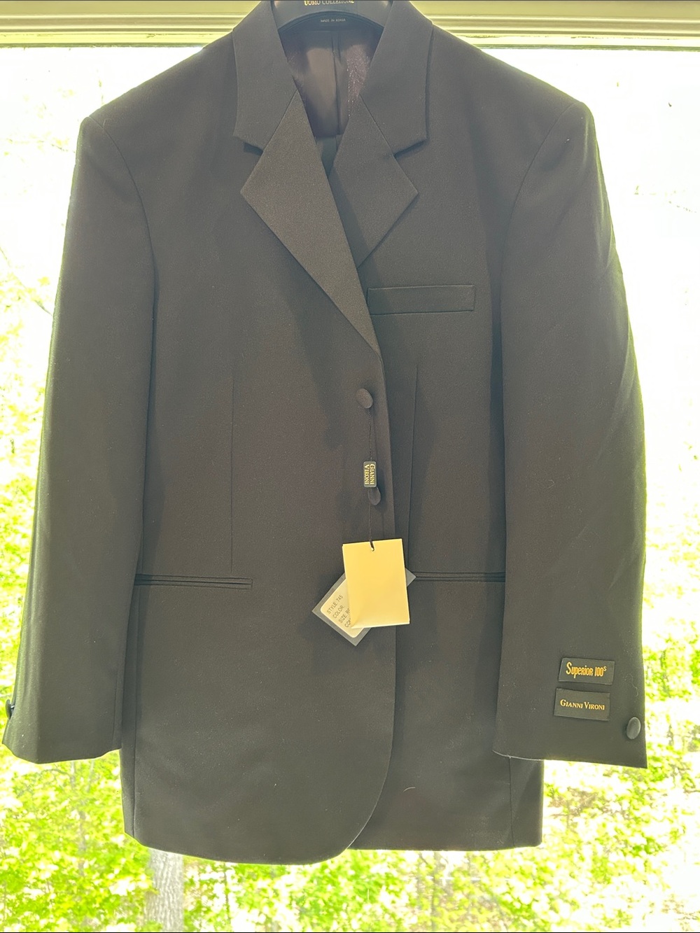 NWT Black Tuxedo with Notch Lapel 42/32